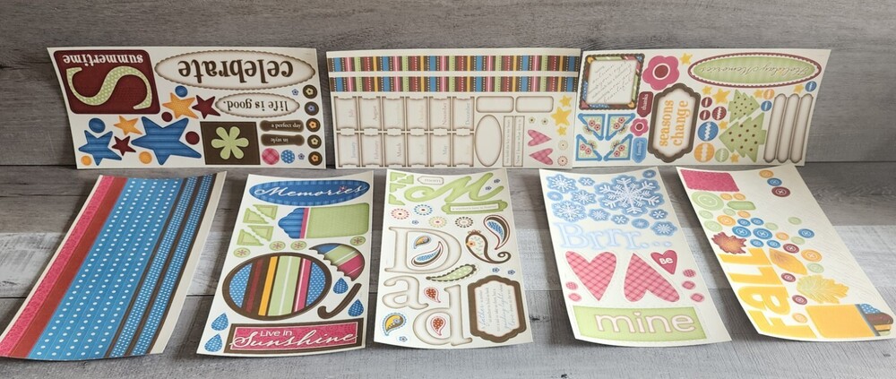Planner Sticker Sheet Cards Journal Scrapbook Seasons Tags Frame LOT Emphora #47